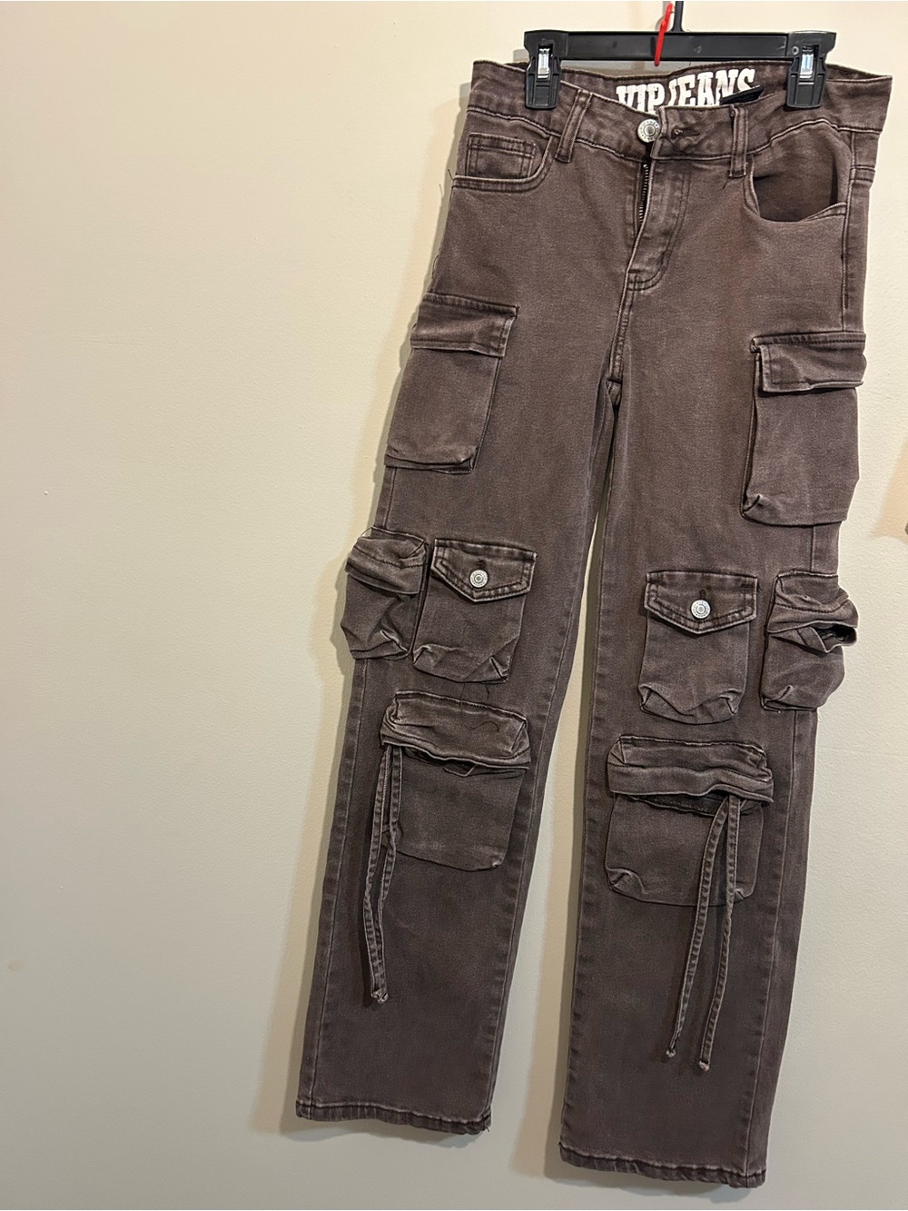Brown Cargo Jeans with Multiple Pockets